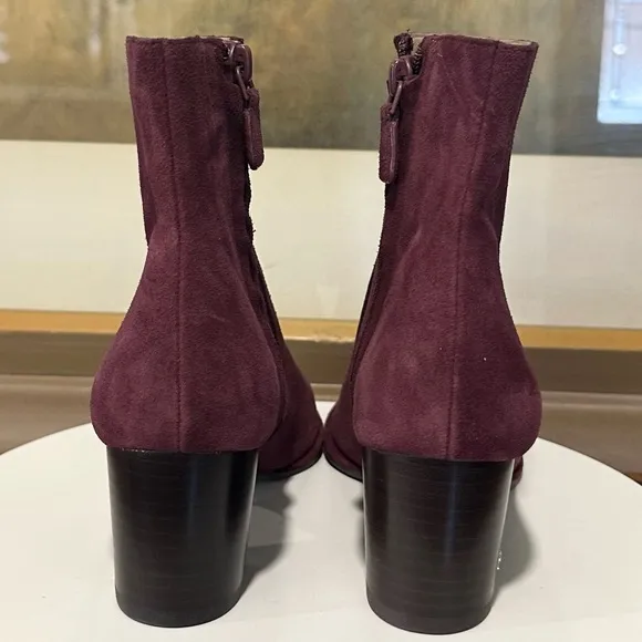 🌹STUART WEITZMAN🌹 Rylan Leather Ankle Boots Cabernet Size: 5.5B
