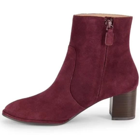 🌹STUART WEITZMAN🌹 Rylan Leather Ankle Boots Cabernet Size: 5.5B