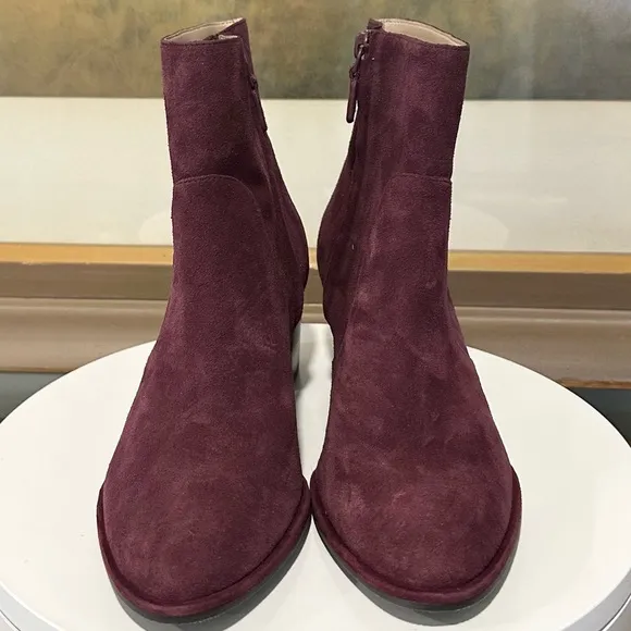 🌹STUART WEITZMAN🌹 Rylan Leather Ankle Boots Cabernet Size: 5.5B