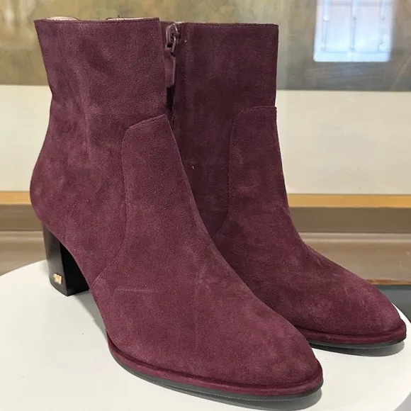 🌹STUART WEITZMAN🌹 Rylan Leather Ankle Boots Cabernet Size: 5.5B