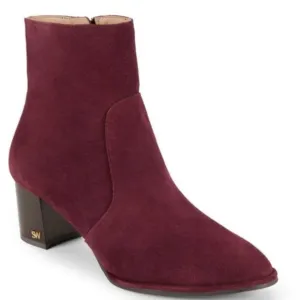 🌹STUART WEITZMAN🌹 Rylan Leather Ankle Boots Cabernet Size: 5.5B