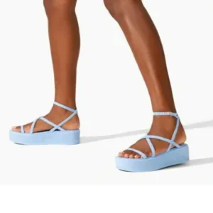Stuart Weitzman sandals 11.5B blue suede Summerlift flatform chunky new $295