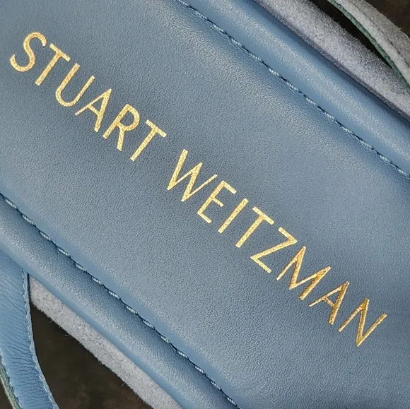Stuart Weitzman sandals 11.5B blue suede Summerlift flatform chunky new $295