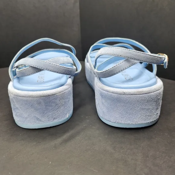Stuart Weitzman sandals 11.5B blue suede Summerlift flatform chunky new $295