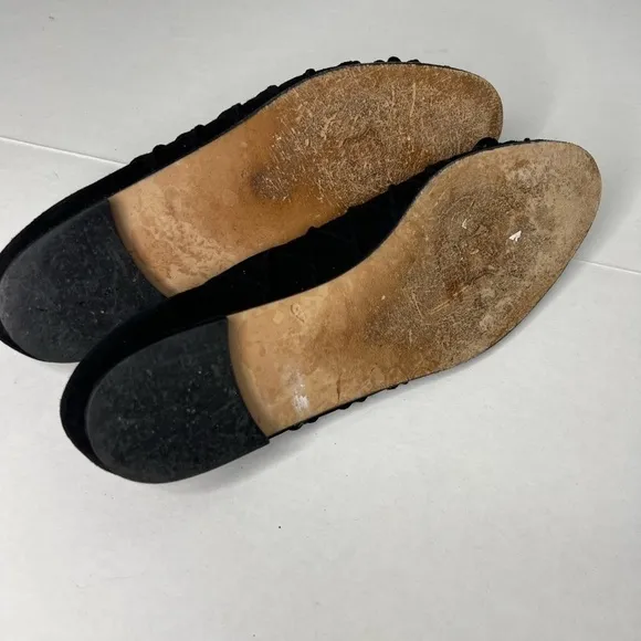 Stuart Weitzman Suede Ballet Flats with Raised Criss Cross Pattern