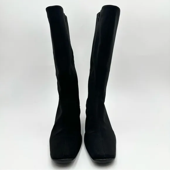 Stuart Weitzman Tall Fabric Kitten Hell Boots