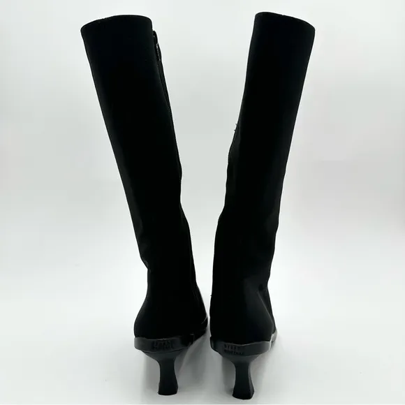Stuart Weitzman Tall Fabric Kitten Hell Boots