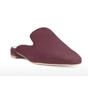 Stuart Weitzman Womens Meena Mule Size 5 Loafer Slip On Flat Plum Suede