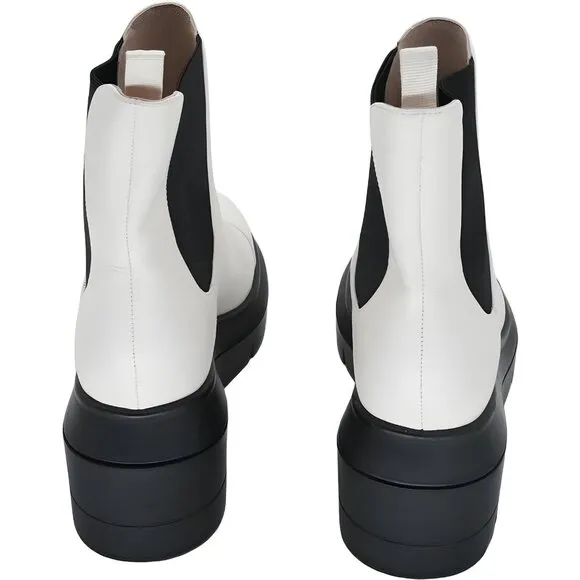 Stuart Weitzman Women's Norah Ivory Chelsea Lea Platform Boots Size 6.5 C US 37E