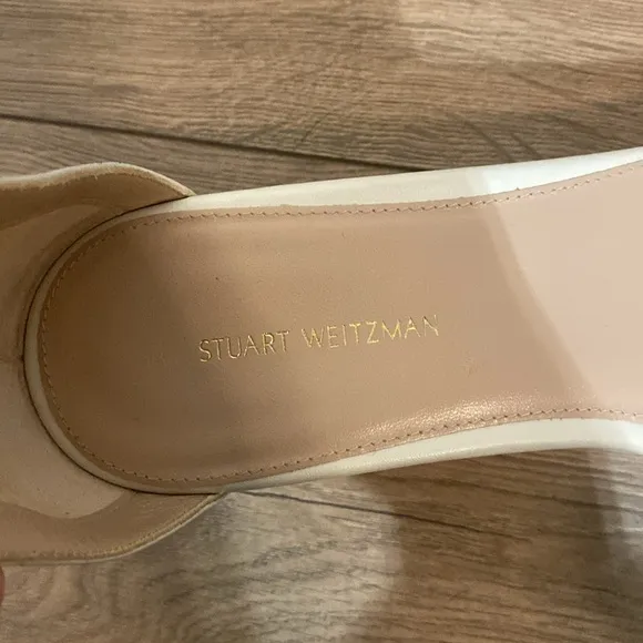 Stuart Weitzman Women's White Capri Leather Platform Sandals sz 7.5