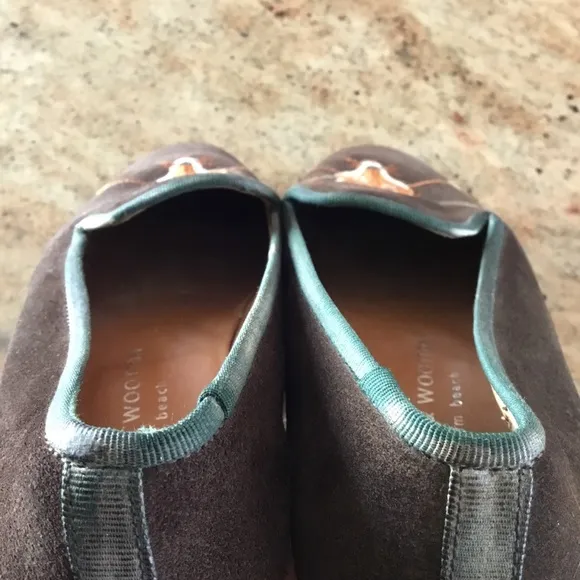 Stubbs &amp; Wootton Fox Motif Brown Suede Loafers