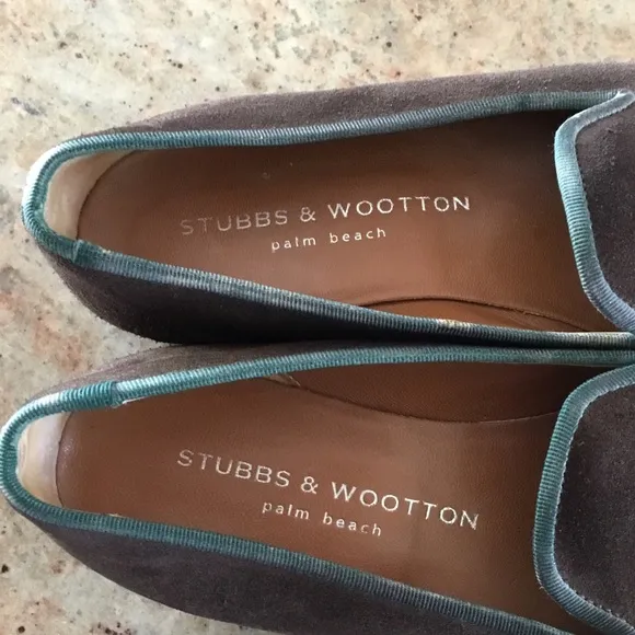 Stubbs &amp; Wootton Fox Motif Brown Suede Loafers
