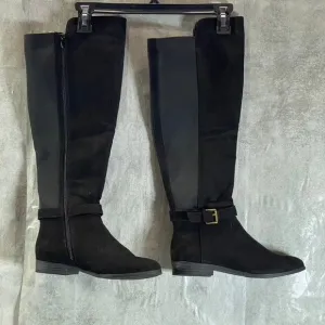 STYLE &amp; CO Women's Black Kimmball Block-Heel Full Side-Zip Over-The-Knee Boots