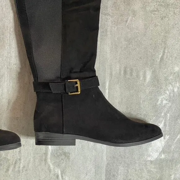 STYLE &amp; CO Women's Black Kimmball Block-Heel Full Side-Zip Over-The-Knee Boots