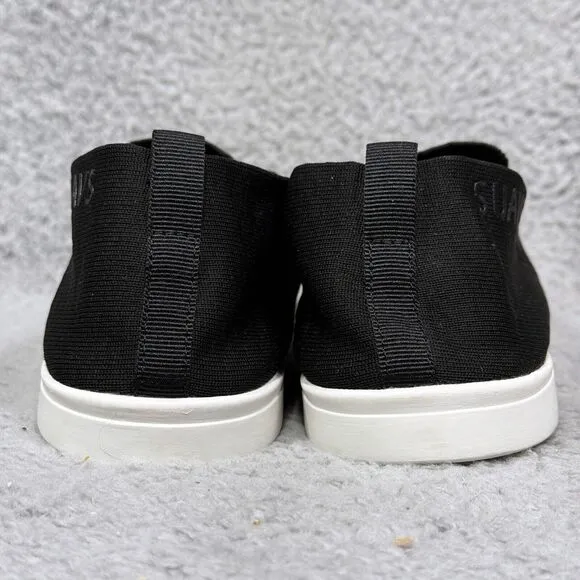Suavs The Barton Mens Size 13 Slip On Sneakers Shoes Jet Black White knitted