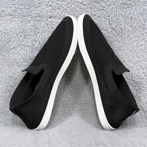 Suavs The Barton Mens Size 13 Slip On Sneakers Shoes Jet Black White knitted