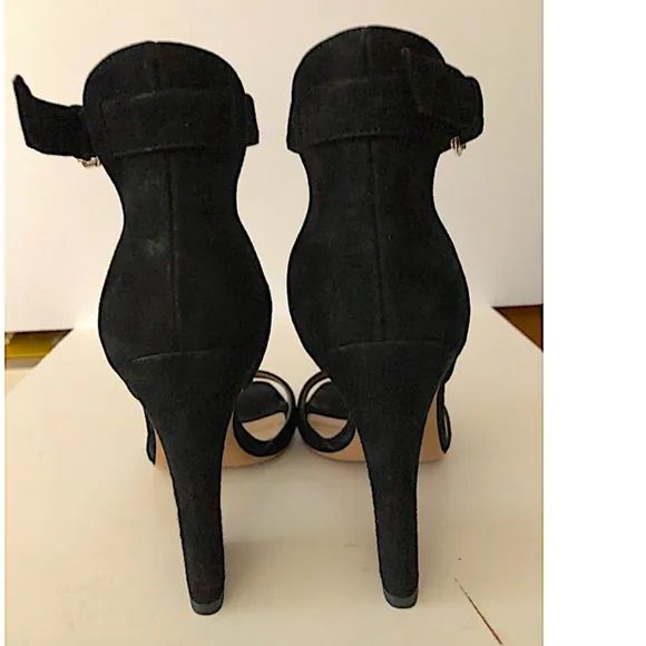 Suede Chunky Heel Buckle Ankle Strap Sandals