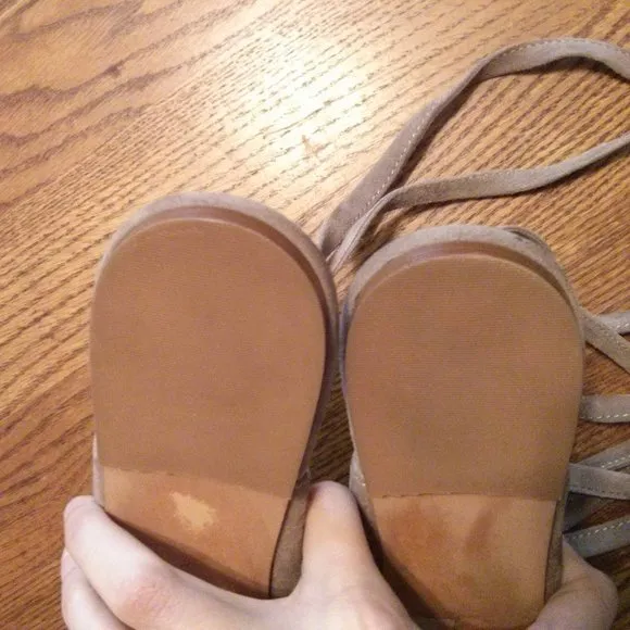 Suede Wrap Ballet Flats Size 9 Balletcore Classic Old Money Quiet Luxury