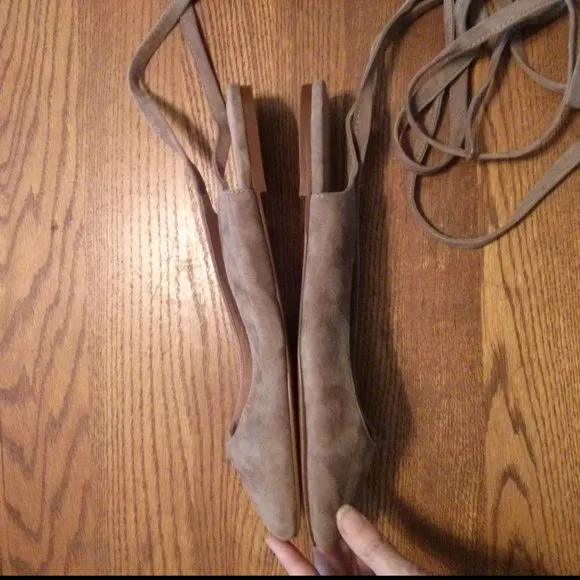 Suede Wrap Ballet Flats Size 9 Balletcore Classic Old Money Quiet Luxury