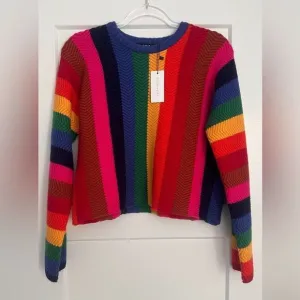 SUGARLIPS Reading Rainbow Cropped Sweater