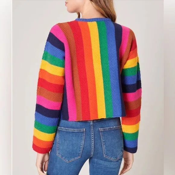 SUGARLIPS Reading Rainbow Cropped Sweater
