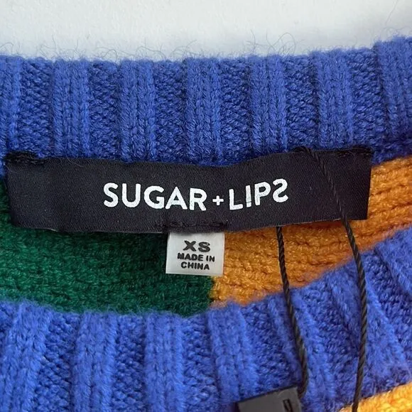 SUGARLIPS Reading Rainbow Cropped Sweater