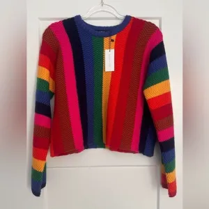 SUGARLIPS Reading Rainbow Cropped Sweater