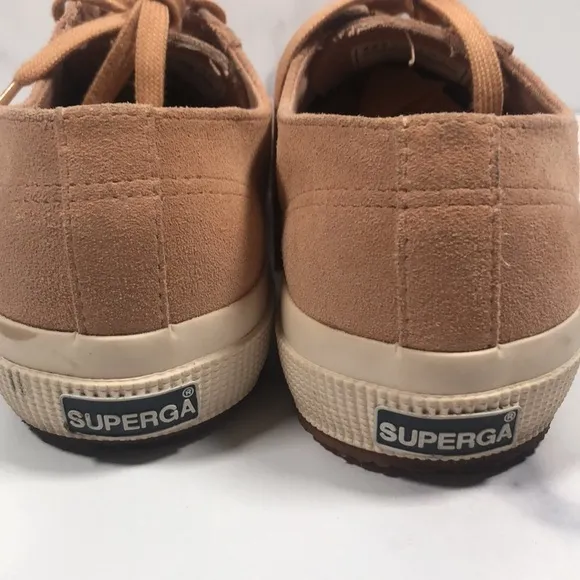 Superga Pink Suede Low Top Lace-up Sneakers, Size USW7/USM5.5/EU37.5