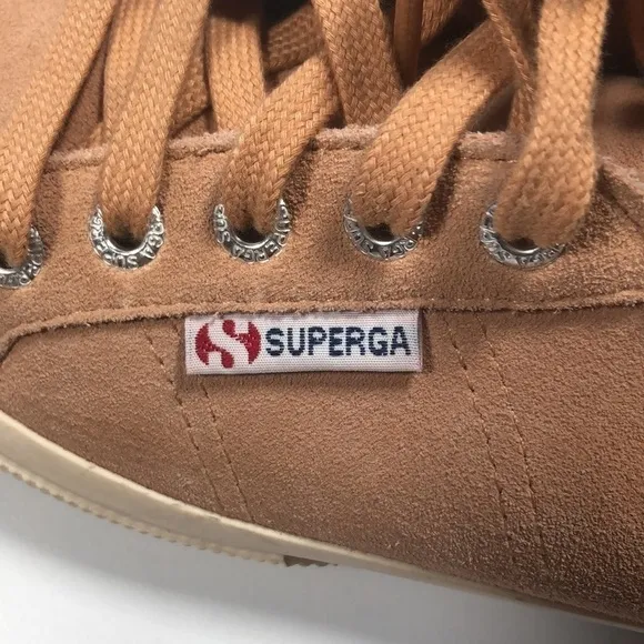 Superga Pink Suede Low Top Lace-up Sneakers, Size USW7/USM5.5/EU37.5