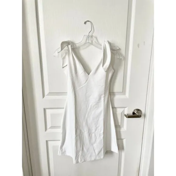 Susana Monaco Tie Shoulder A Line Dress White Sugar Size XS New