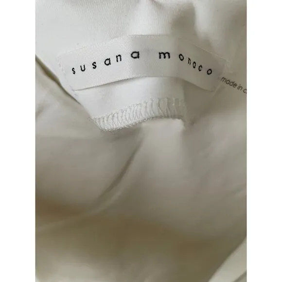 Susana Monaco Tie Shoulder A Line Dress White Sugar Size XS New