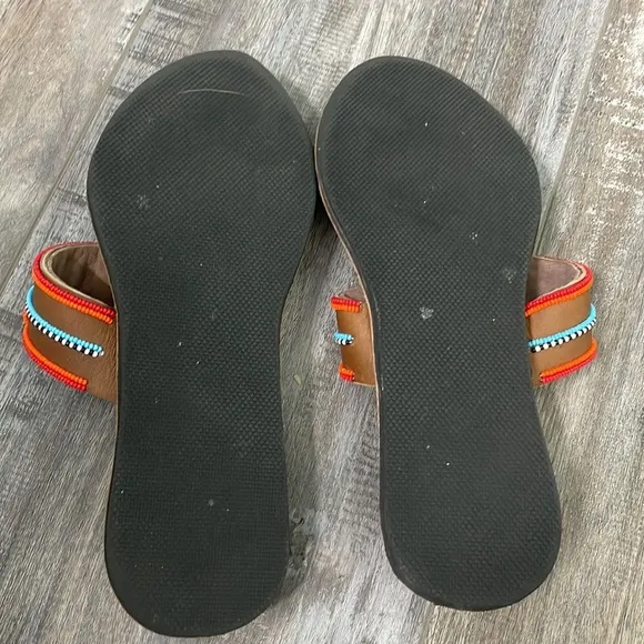 Swahili Coast Hand-beaded Leather Artisan Sandals