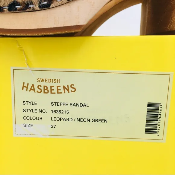 Swedish Hasbeens Green and Brown Platform Sandals