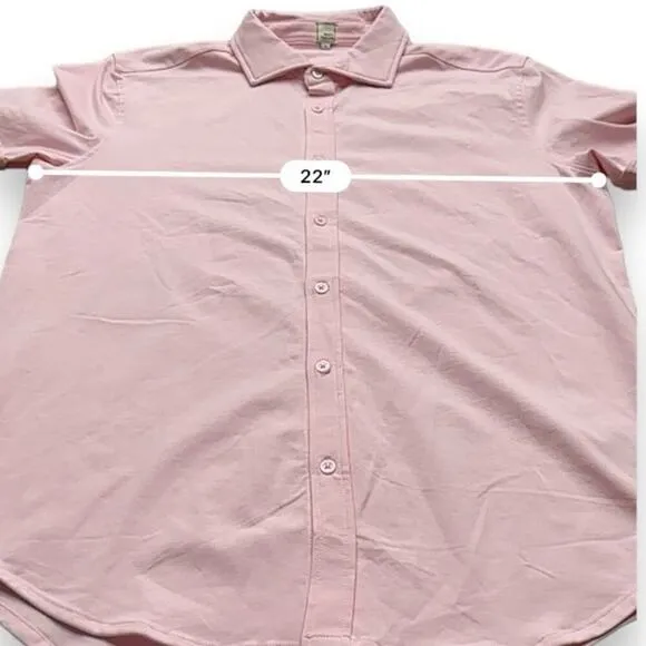 Swet Tailor‎ Light Pink Short Sleeve Polished Button Down Shirt Size XL