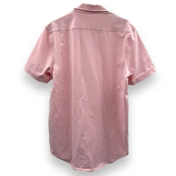 Swet Tailor‎ Light Pink Short Sleeve Polished Button Down Shirt Size XL