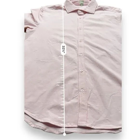Swet Tailor‎ Light Pink Short Sleeve Polished Button Down Shirt Size XL