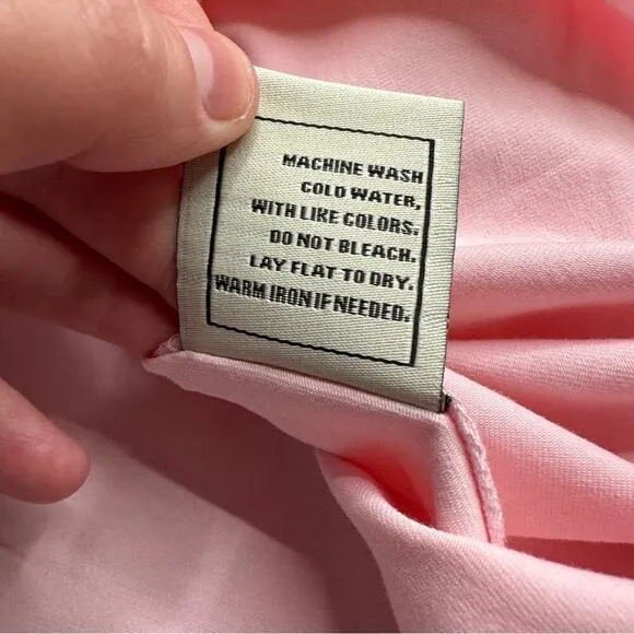 Swet Tailor‎ Light Pink Short Sleeve Polished Button Down Shirt Size XL