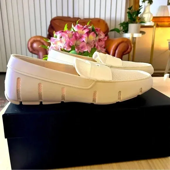 Swims Braided Lace Loafers - White - Men’s Size 8