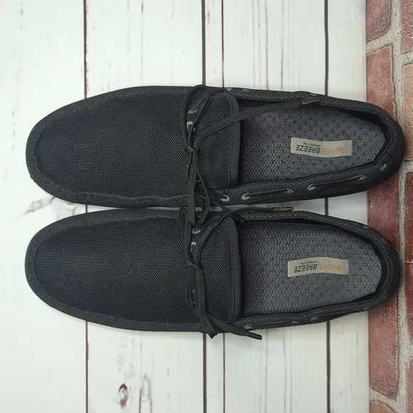 Swims Loafer Men's 9 Black Braided Lace Water Shoes Vacation Fishing Gorpcore