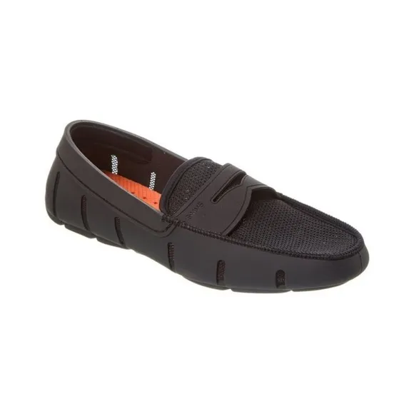SWIMS Men’s Penny Loafers Slip-on Moccasin/Deck Shoes Size 10.5 Black/Orange