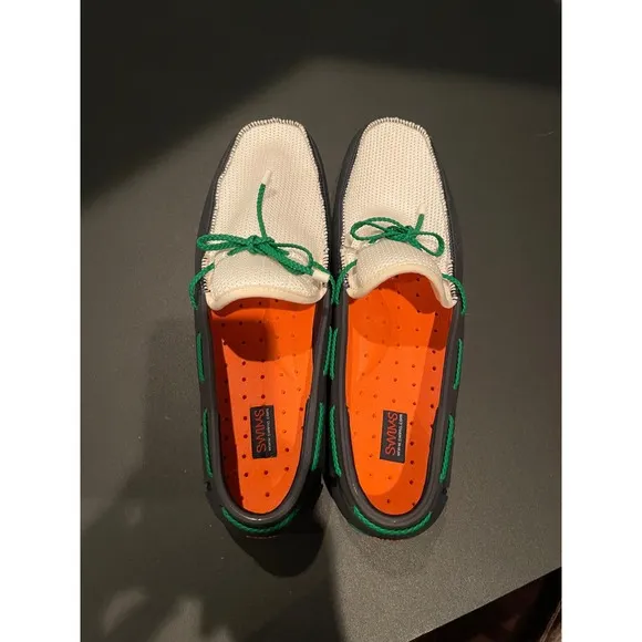 SWIMS Menswear Loafer Breathable Water Shoe Boat Shoe Slip On Navy Green