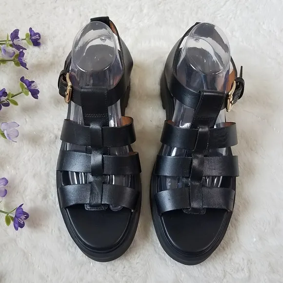 Sézane Low Aly Leather Fisherman Sandals