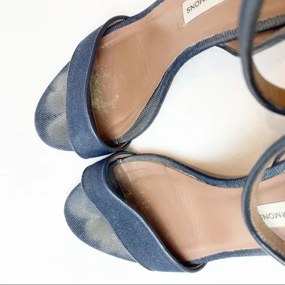 Tabitha Simmons | Leticia Denim Chunky Cork Heel Sandals
