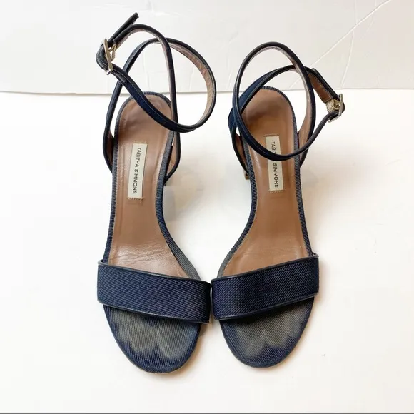 Tabitha Simmons | Leticia Denim Chunky Cork Heel Sandals