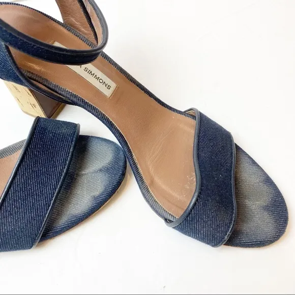 Tabitha Simmons | Leticia Denim Chunky Cork Heel Sandals