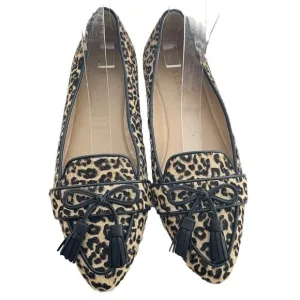TALBOTS Francesca Tassel Tie Driving Loafers | Leopard Calf Hair Size 6.5 NWOT!
