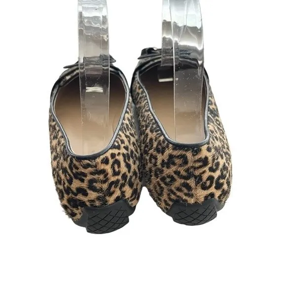 TALBOTS Francesca Tassel Tie Driving Loafers | Leopard Calf Hair Size 6.5 NWOT!