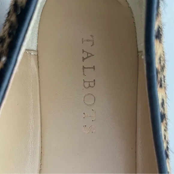 TALBOTS Francesca Tassel Tie Driving Loafers | Leopard Calf Hair Size 6.5 NWOT!