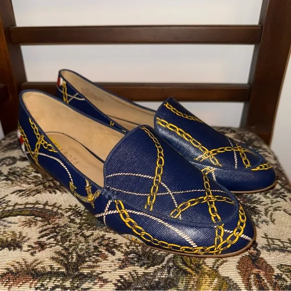 TALBOTS RYAN NAUTICAL-PRINT LOAFERS, sz 8