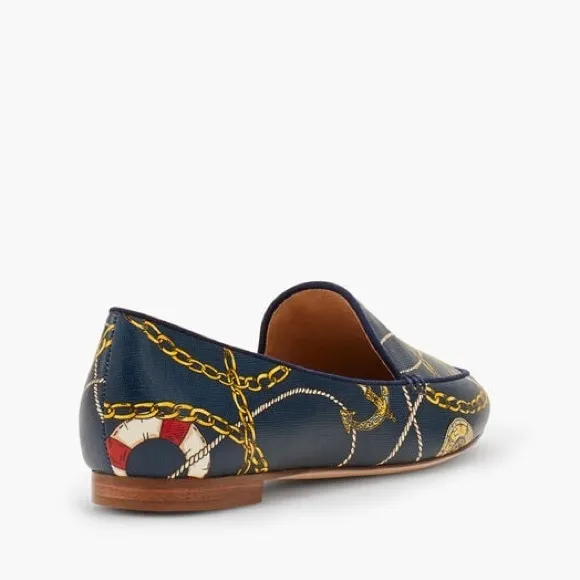 TALBOTS RYAN NAUTICAL-PRINT LOAFERS, sz 8